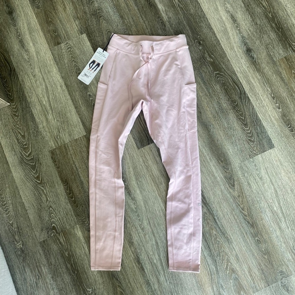 NWT Alo Yoga Women's Pink Mauve 7/8 High-Waist Checkpoint Leggings Size XS